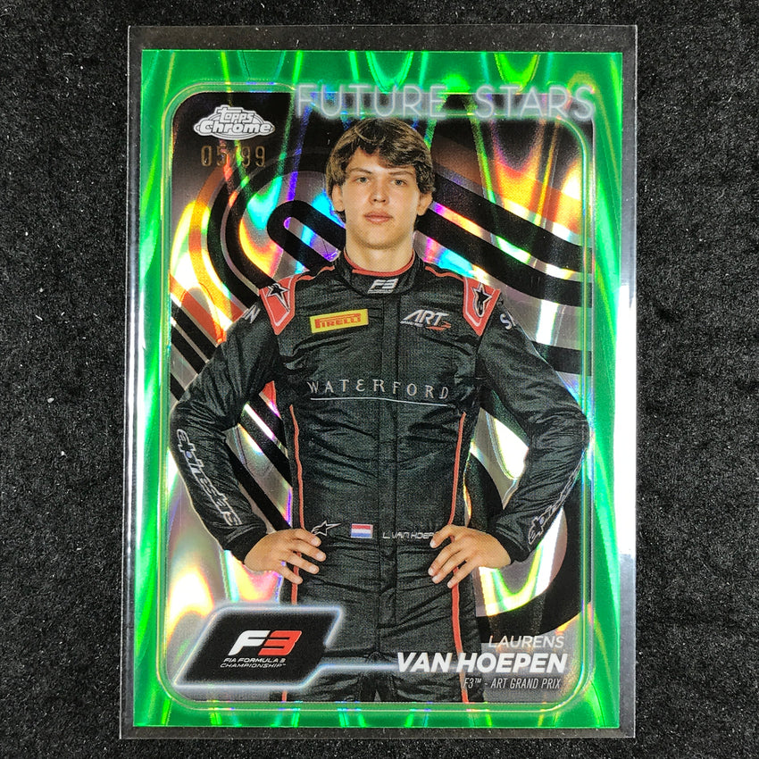 2024 Topps Chrome Formula 1 LAURENS VAN HOEPEN Green RayWave 5/99 #65