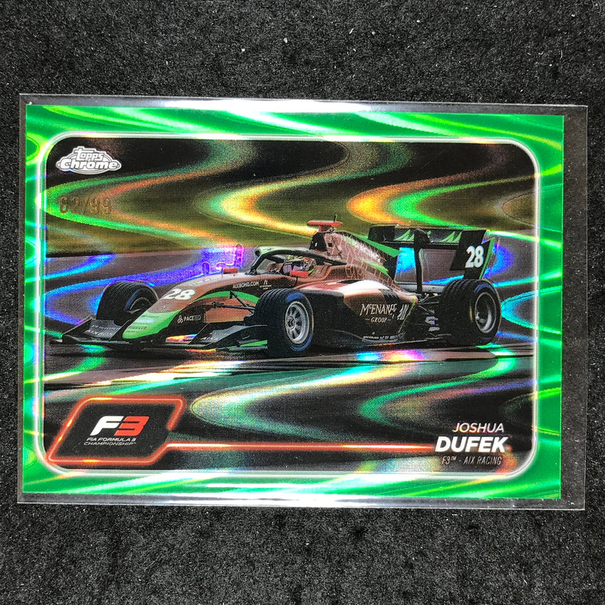 2024 Topps Chrome Formula 1 JOSHUA DUFEK Green RayWave 62/99 #141