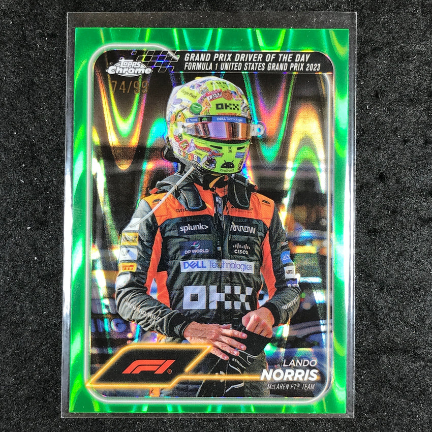 2024 Topps Chrome Formula 1 LANDO NORRIS Green RayWave 74/99 #176