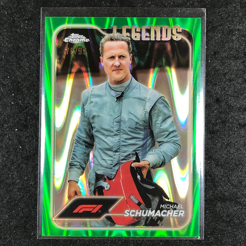 2024 Topps Chrome Formula 1 MICHAEL SCHUMACHER Green RayWave 76/99 #197