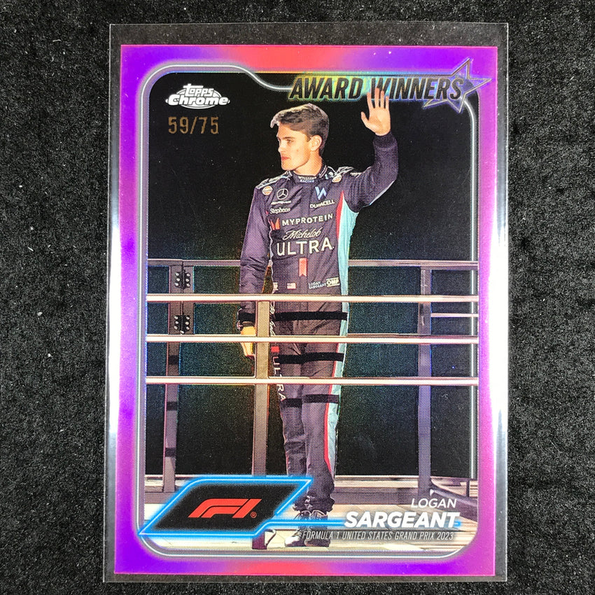 2024 Topps Chrome Formula 1 LOGAN SARGEANT Pink 59/75 #186