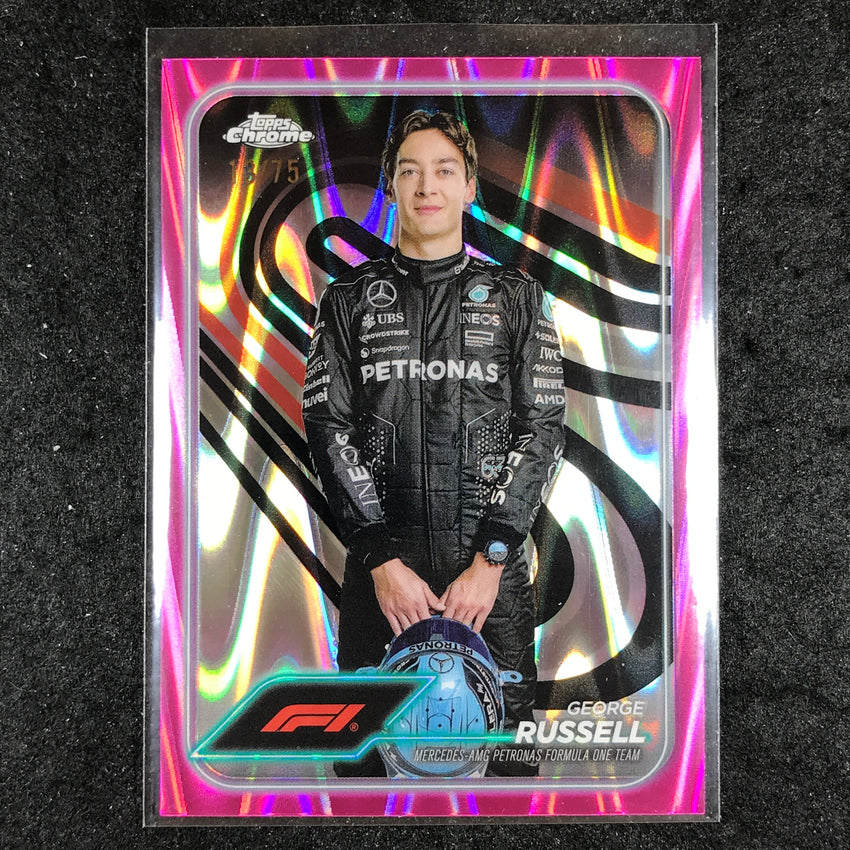 2024 Topps Chrome Formula 1 GEORGE RUSSELL Pink RayWave 13/75 #5