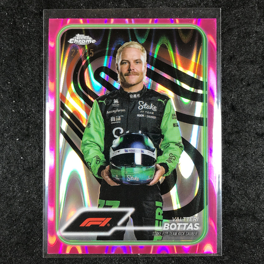 2024 Topps Chrome Formula 1 VALTTERI BOTTAS Pink RayWave 21/75 #13