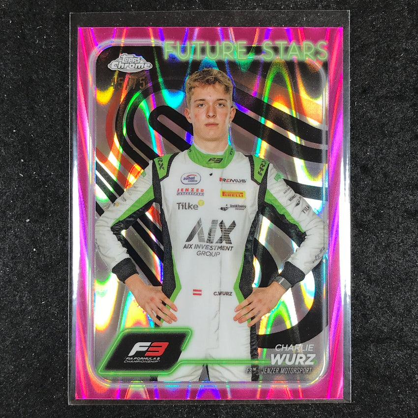 2024 Topps Chrome Formula 1 CHARLIE WURZ Pink RayWave 45/75 #58