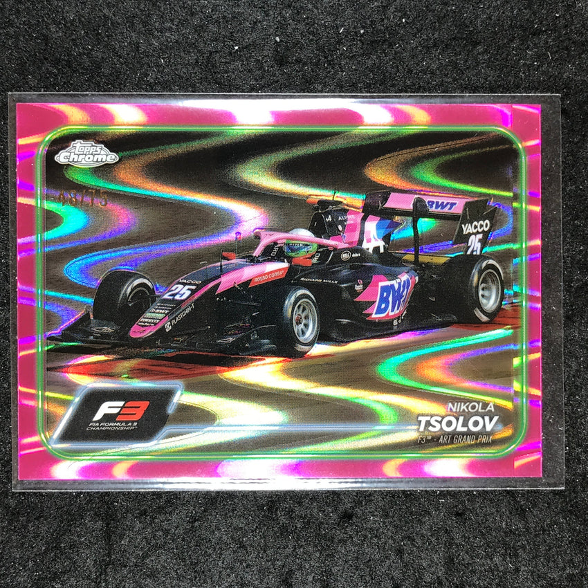 2024 Topps Chrome Formula 1 NIKOLA TSOLOV Pink RayWave 48/75 #138