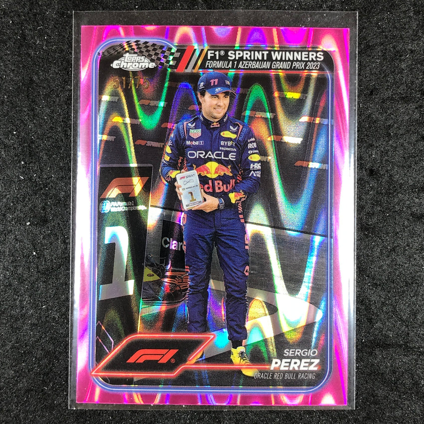2024 Topps Chrome Formula 1 SERGIO PEREZ Pink RayWave 51/75 #148
