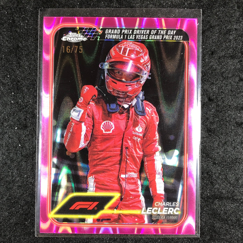 2024 Topps Chrome Formula 1 CHARLES LECLERC Pink RayWave 16/75 #179