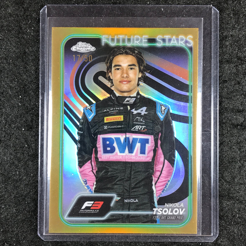 2024 Topps Chrome Formula 1 NIKOLA TSOLOV Base Gold 17/50 #66
