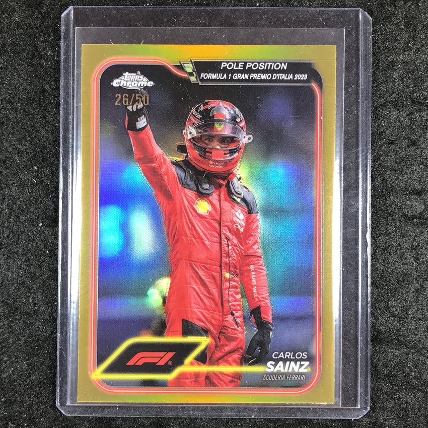 2024 Topps Chrome Formula 1 CARLOS SAINZ Base Gold 26/50 #157