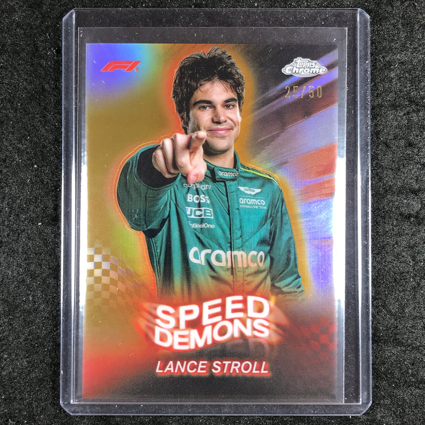 2024 Topps Chrome Formula 1 LANCE STROLL Speed Demons Gold 25/50 #12