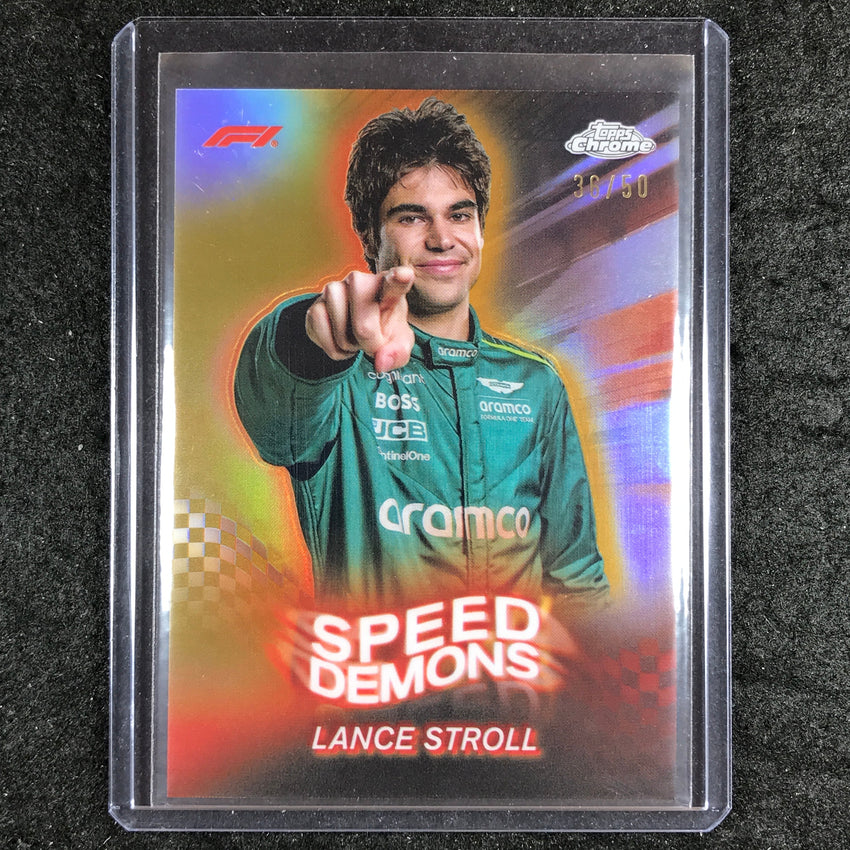 2024 Topps Chrome Formula 1 LANCE STROLL Speed Demons Gold 36/50 #12