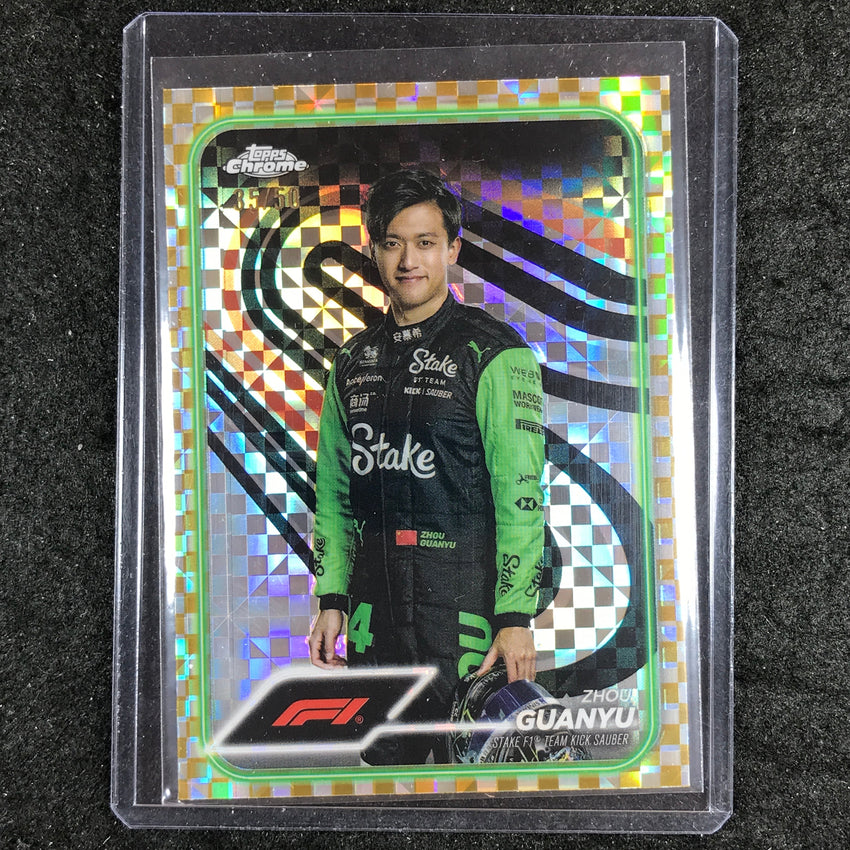2024 Topps Chrome Formula 1 ZHOU GUANYU Gold Checker Flag 35/50 #14