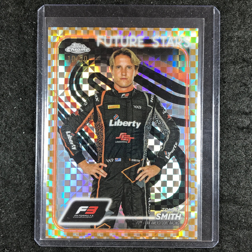 2024 Topps Chrome Formula 1 TOMMY SMITH Gold Checker Flag 10/50 #63