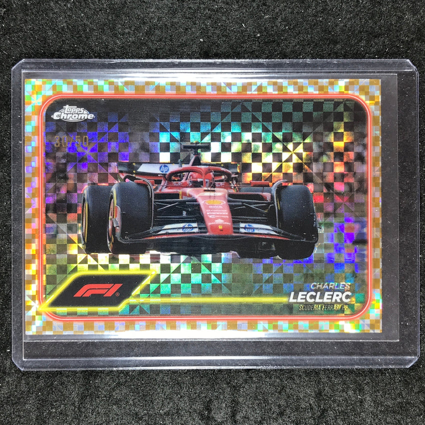 2024 Topps Chrome Formula 1 CHARLES LECLERC Gold Checker Flag 30/50 #75