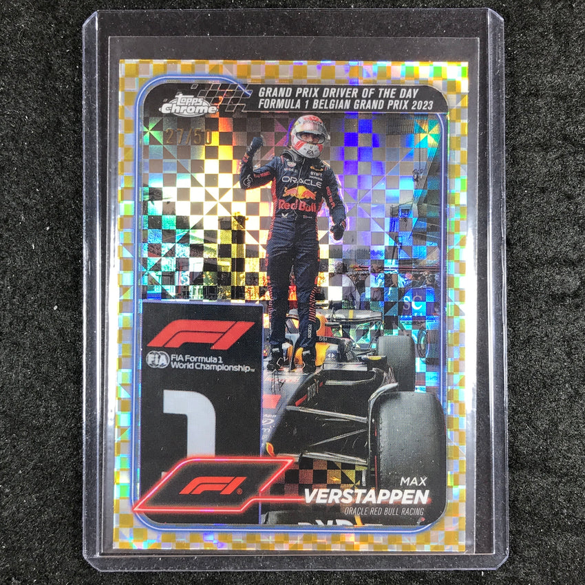 2024 Topps Chrome Formula 1 MAX VERSTAPPEN Gold Checker Flag 27/50 #170