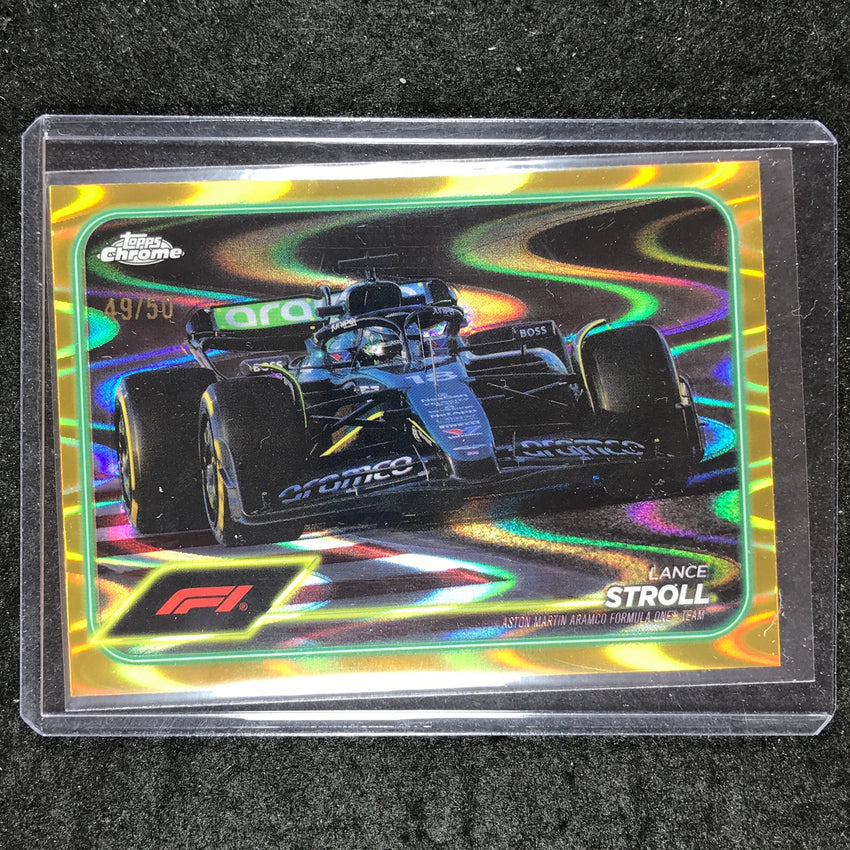 2024 Topps Chrome Formula 1 LANCE STROLL Gold RayWave 49/50 #84