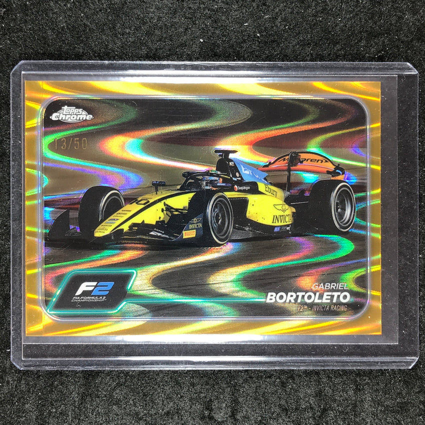 2024 Topps Chrome Formula 1 GABRIEL BORTOLETO Gold RayWave 13/50 #100