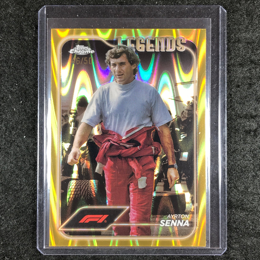 2024 Topps Chrome Formula 1 AYRTON SENNA Gold RayWave 46/50 #198
