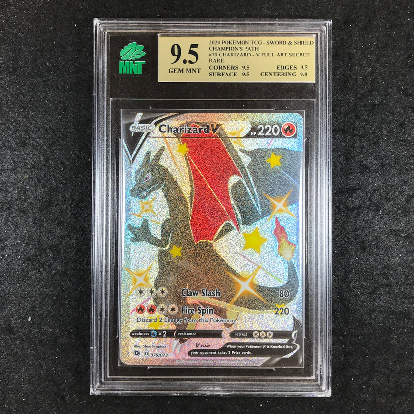 MINT 9.5 Charizard V - 079/073 - Full Art Secret Rare Champion's Path 857
