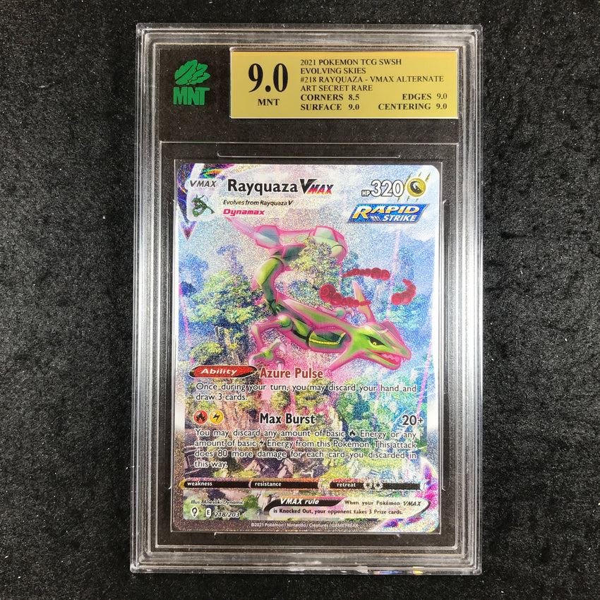 MINT 9 Rayquaza VMAX - 218/203 - Alternate Art Evolving Skies 420