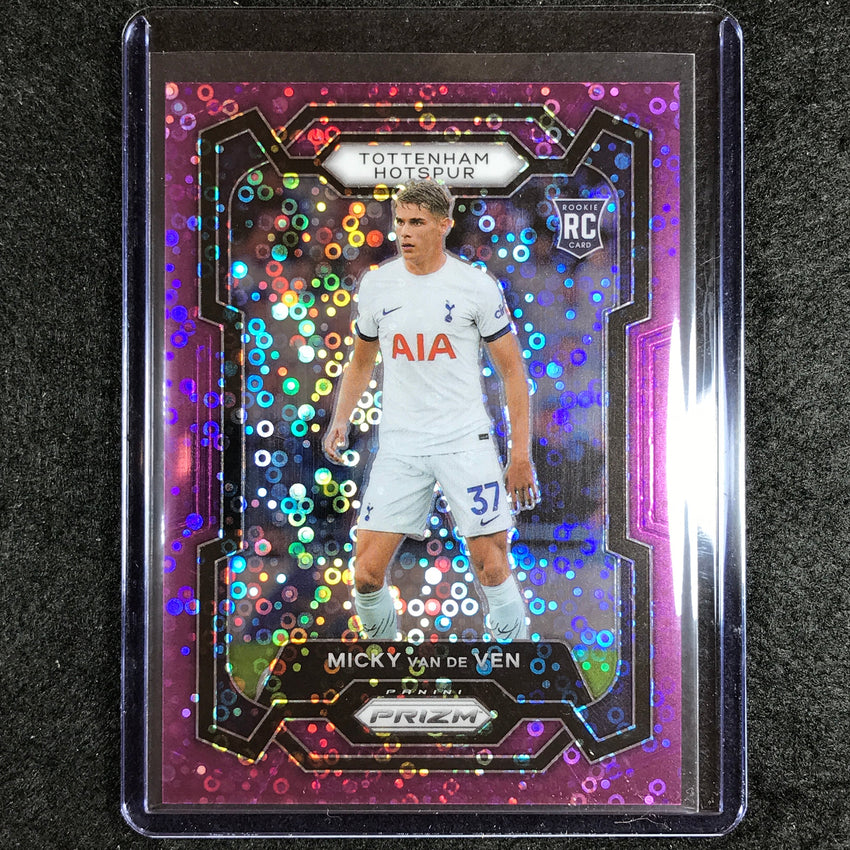 2023-24 Prizm Epl Micky Van De Ven Rookie Breakaway Purple 1/25 No 126