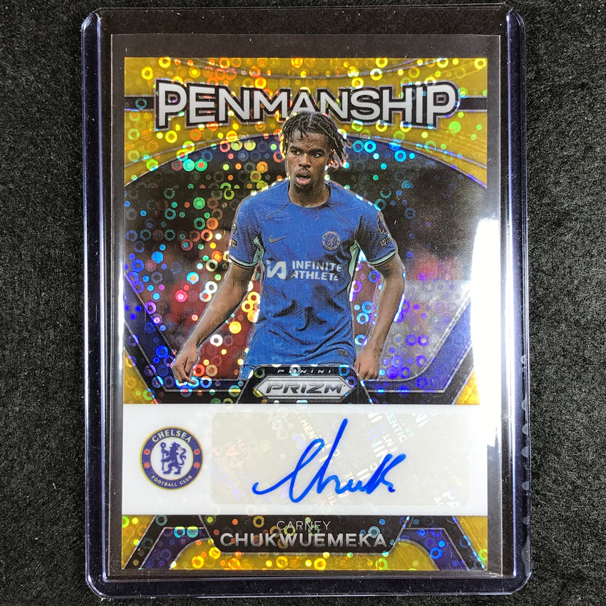 2023-24 Prizm Epl Carney Chukwuemeka Penmanship Auto Breakaway Gold 9/10