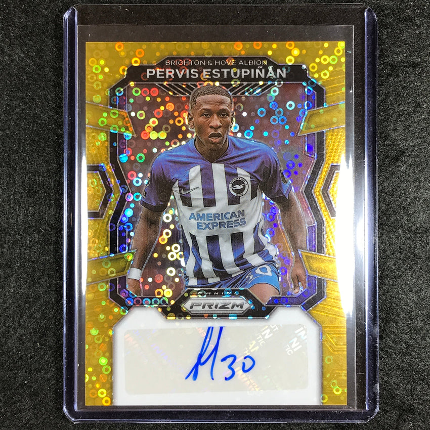 2023-24 Prizm Epl Pervis Estupinan Signatures Auto Breakaway Gold 5/10