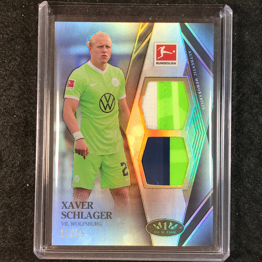 2021-22 Bundesliga Tier One XAVER SCHLAGER Tier One Dual Patch Relic 12/25