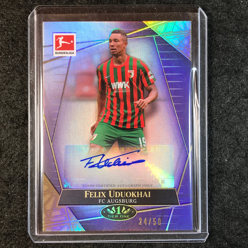 2021-22 Bundesliga Tier One FELIX UDUOKHAI The Wall Auto Purple 24/50