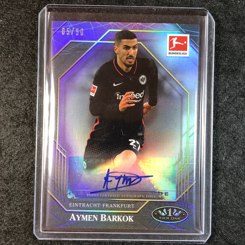 2021-22 Bundesliga Tier One AYMEN BARKOK Ball Magnet Auto Purple 5/50