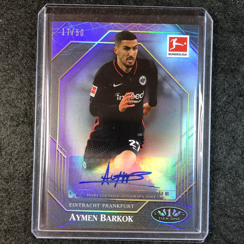 2021-22 Bundesliga Tier One AYMEN BARKOK Ball Magnet Auto Purple 17/50