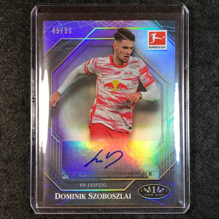 2021-22 Bundesliga Tier One DOMINIK SZOBOSZLAI Ball Magnet Auto Purple 45/50