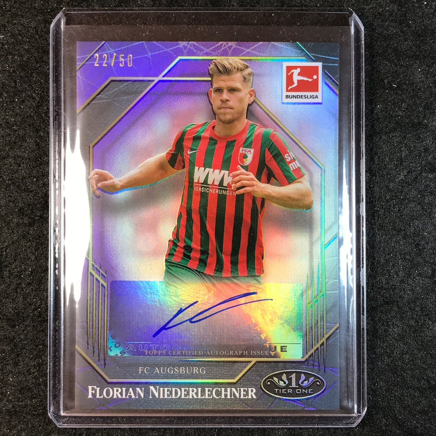 2021-22 Bundesliga Tier One FLORIAN NIEDERLECHNER Ball Magnet Auto Purple 22/50