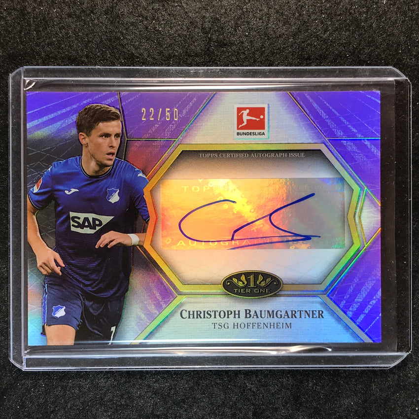 2021-22 Bundesliga Tier One CHRISTOPH BAUMGARTNER Matchwinner Auto Purple 22/50