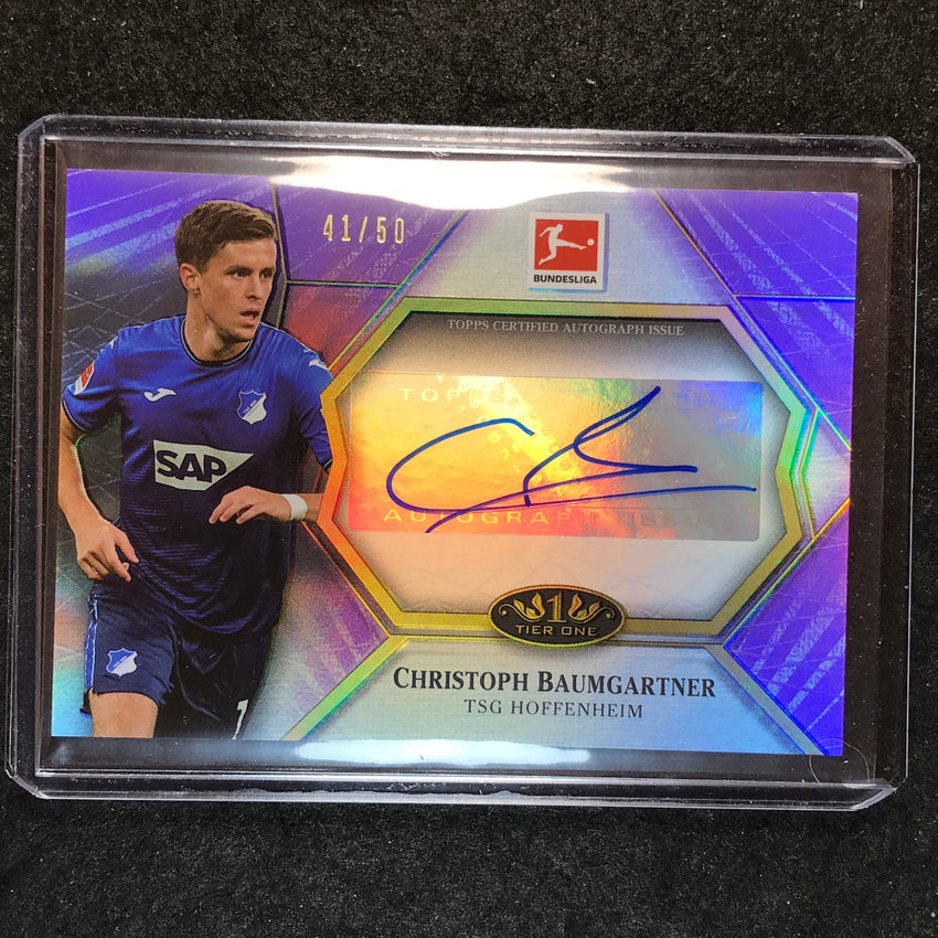 2021-22 Bundesliga Tier One CHRISTOPH BAUMGARTNER Matchwinner Auto Purple 41/50