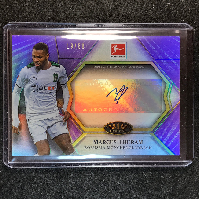 2021-22 Bundesliga Tier One MARCUS THURAM Matchwinner Auto Purple 19/50