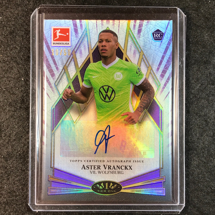 2021-22 Bundesliga Tier One ASTER VRANKX Young Gold Rookie Auto Purple 10/50
