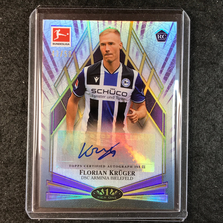 2021-22 Bundesliga Tier One FLORIAN KRUGER Young Gold Rookie Auto Purple 43/50