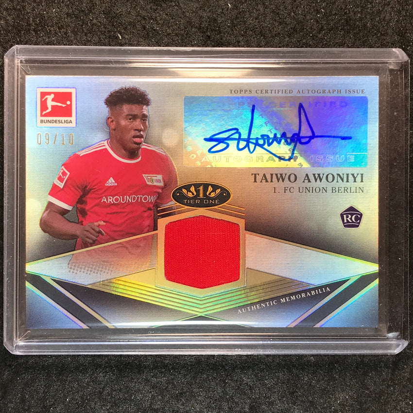 2021-22 Bundesliga Tier One TAIWO AWONIYI Tier One Rookie Jersey Relic Auto 9/10