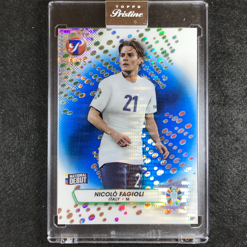 2023 Topps Pristine Road to Euro NICOLO FAGIOLI Pristine Blue 28/75 No. 90
