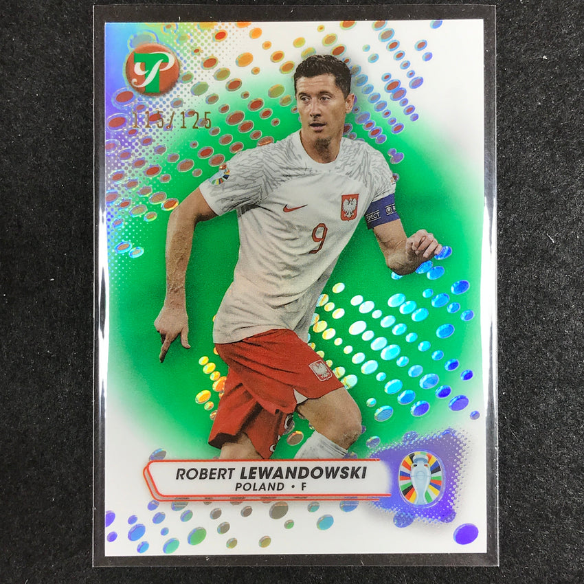 2023 Topps Pristine Road to Euro ROBERT LEWANDOWSKI Base Green 115/125 No. 123