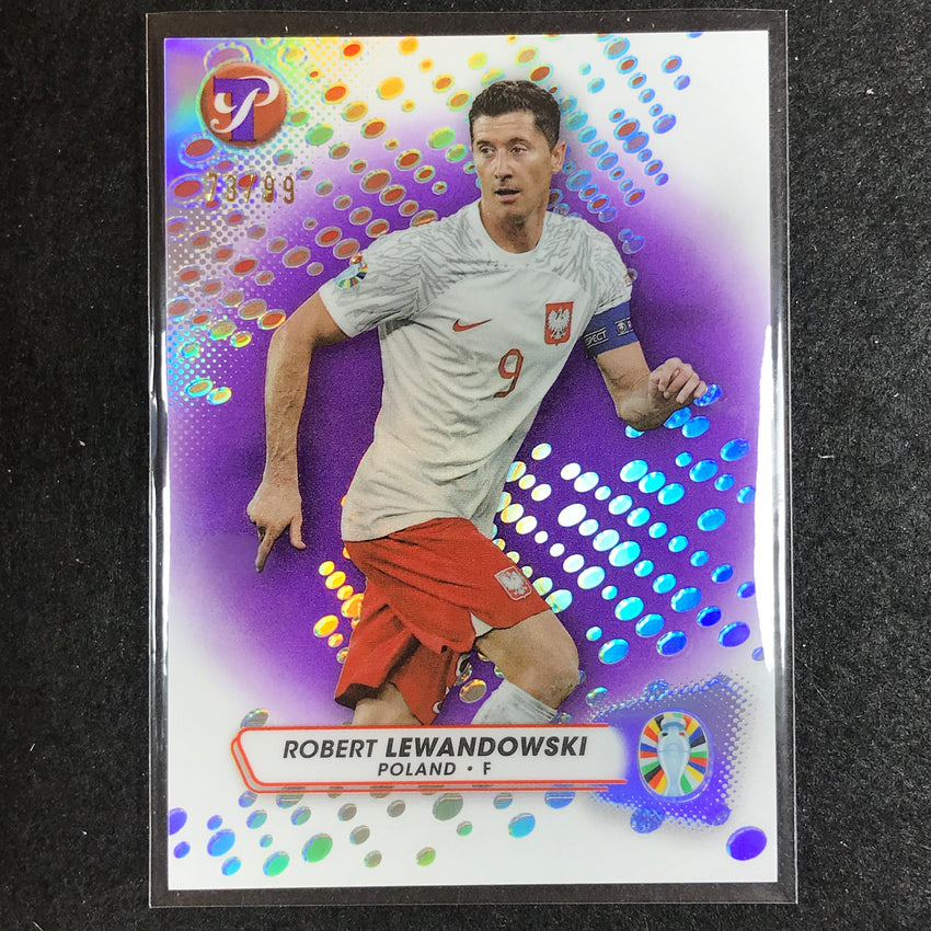 2023 Topps Pristine Road to Euro ROBERT LEWANDOWSKI Base Purple 73/99 No. 123