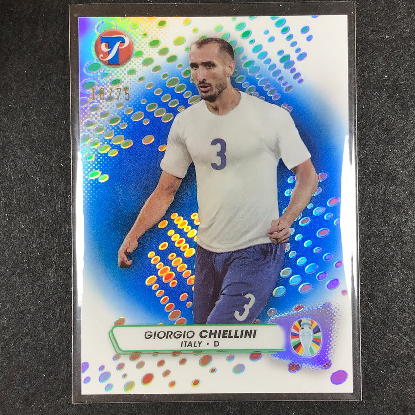 2023 Topps Pristine Road to Euro GIORGIO CHIELLINI Base Blue 18/75 #88
