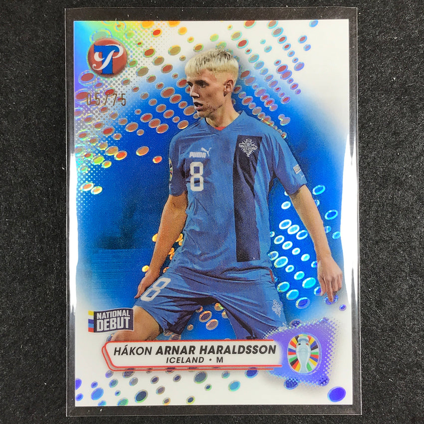 2023 Topps Pristine Road to Euro HAKON ARNAR HARALDSSON Base Blue 5/75 #98