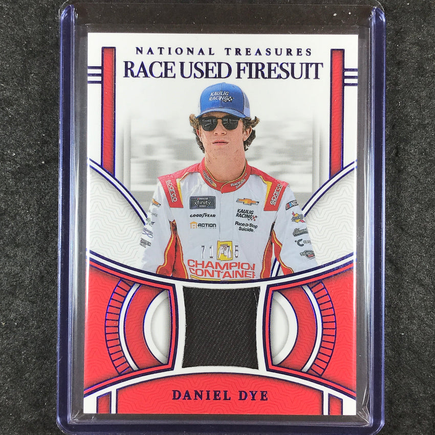 2024 National Treasures Racing DANIEL DYE Race Used Firesuit Relic Blue 71/75
