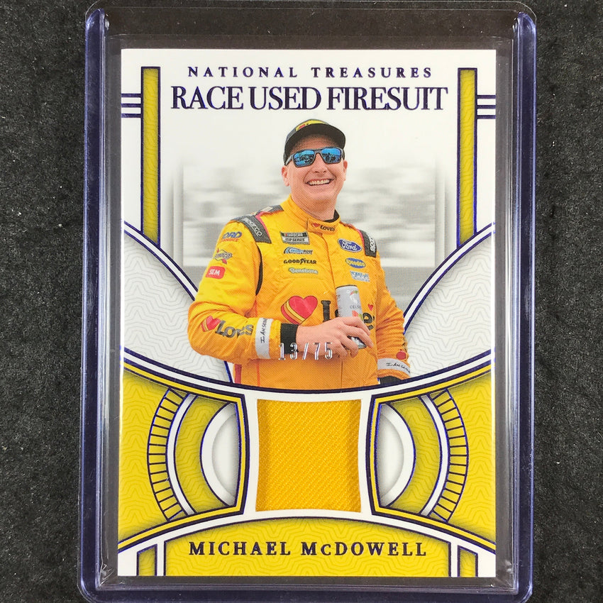 2024 National Treasures Racing MICHAEL MCDOWELL Race Used Firesuit Blue 13/75