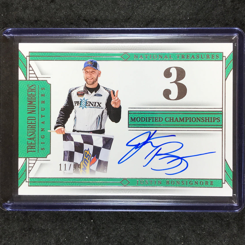 2024 National Treasures Racing JUSTIN BONSIGNORE Treasured Numbers Auto 11/99