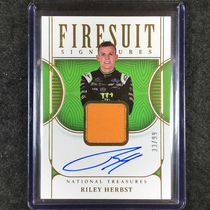 2024 National Treasures Racing RILEY HERBST Firesuit Signatures Relic Auto 33/99