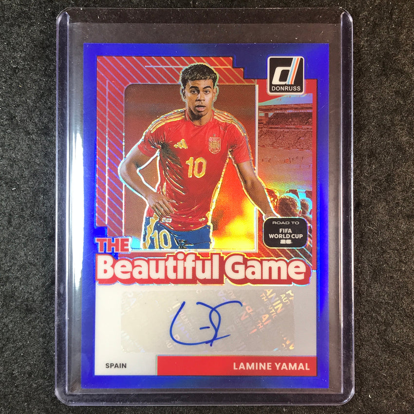 2025-26 Donruss Road to World Cup LAMINE YAMAL Beautiful Game Auto Blue 95/99