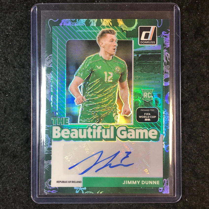 2025-26 Donruss Road to World Cup JIMMY DUNNE Beautiful Game Auto Dragon 88/99